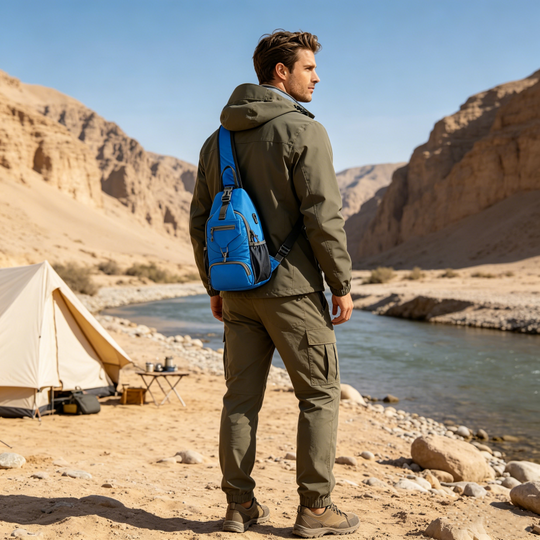 🎒 50% OFF NOW! 💧 Men's Outdoor Sling Bag – Multi-Pocket, Water-Resistant & Breathable – Perfect for Travel & Daily Use ✨