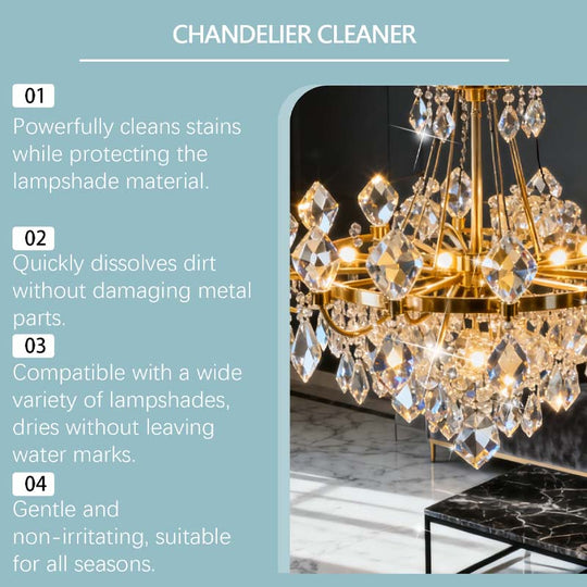 🥳2026 HOT SALE🥳💞50K+ SOLD!✨💦 30% OFF! Chandelier Cleaning Spray – Removes dust & stains from crystal/metal. No scrubbing, no residue. Protect your chandelier’s shine. A delicate job made easy! 💎🛡️