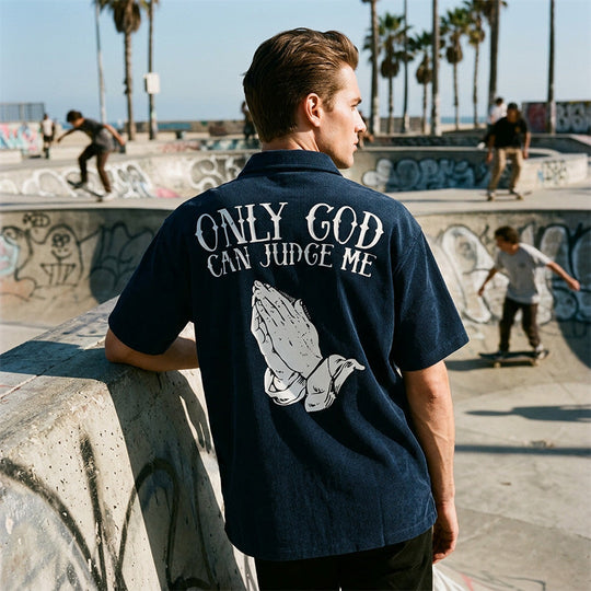 👕30% OFF!🙏Men's Praying Hands Graphic Tee – Cotton, Casual, Symbolic, Versatile ✨