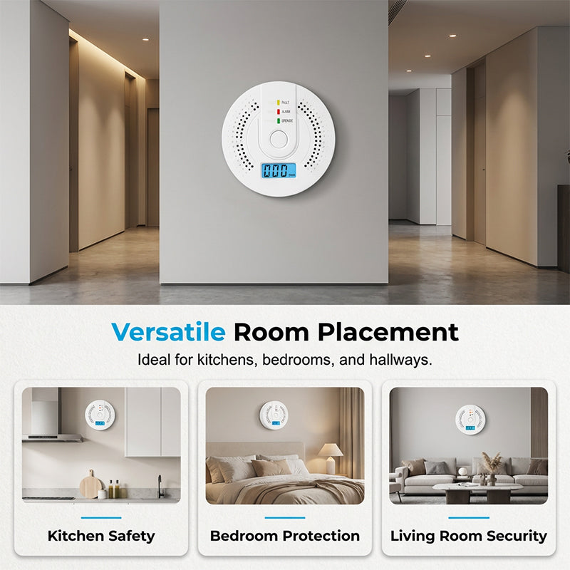 High-Sensitivity CO Alarm with LCD Screen