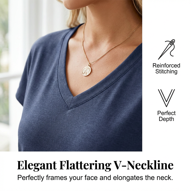 Women's Casual V-Neck Short Sleeve T-Shirt