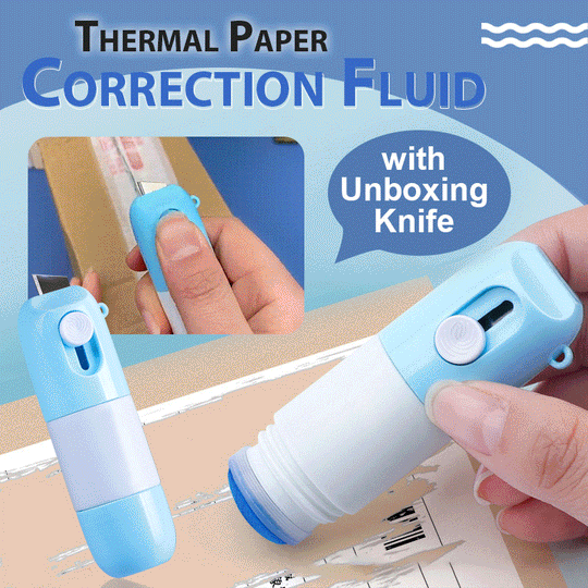 🎁Treat Yourself, Gift Others 🔪 BUY 1 GET 1 FREE! ✨ Thermal Paper Correction Fluid with Unboxing Knife – 2-in-1 ✨