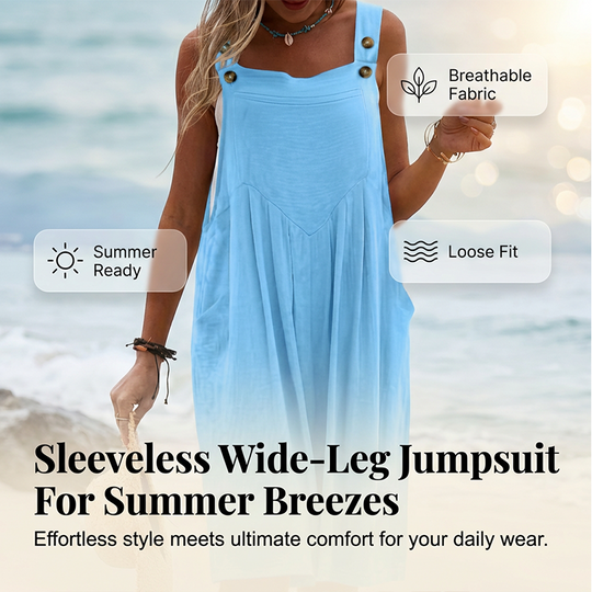 🌸 LIMITED TIME 20% OFF! ✨Sleeveless Wide-Leg Jumpsuit For Summer Breezes✨💃