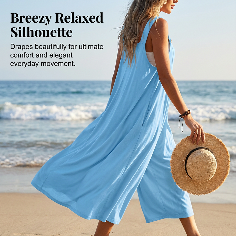 🌸 LIMITED TIME 20% OFF! ✨Sleeveless Wide-Leg Jumpsuit For Summer Breezes✨💃