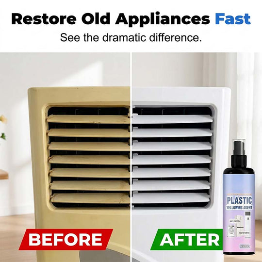🧴 Multi‑Purpose Plastic Yellowing Remover Spray – From Yellowed to Bright White in Seconds! ✨💪 No scrubbing, no replacing – just spray, wait, and restore. 🛠️🟡
