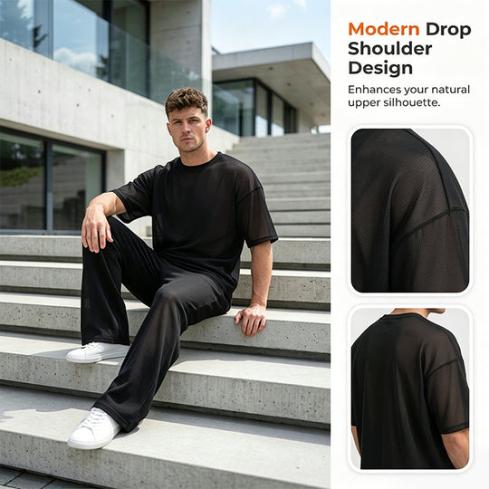 Men's T-Shirt & Wide-Leg Pants 2-Piece Set