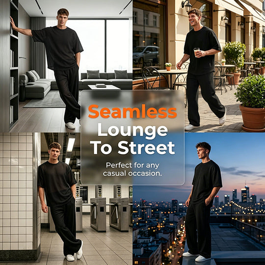 Men's T-Shirt & Wide-Leg Pants 2-Piece Set