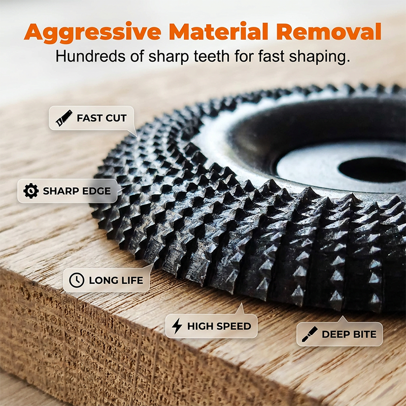 🔥50% OFF! Wood shaping disc for angle grinder – rapid removal, ultra durable. Perfect for carving & DIY! 50K+ sold! 🔧✨