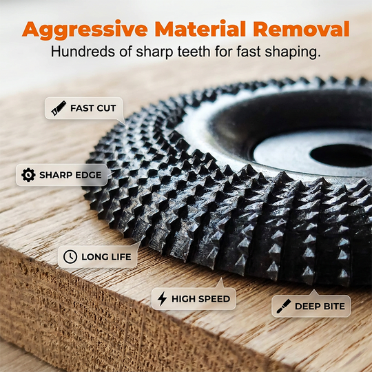 🔥50% OFF! Wood shaping disc for angle grinder – rapid removal, ultra durable. Perfect for carving & DIY! 50K+ sold! 🔧✨