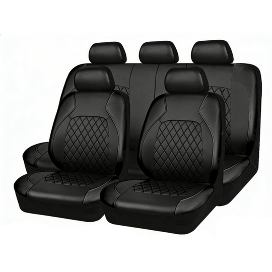 🎉 2026 Sale — 🔥Over 50,000 Sold 🚗 9-Piece Quilted Faux Leather Seat Covers – Car Interior Accessory ⏰