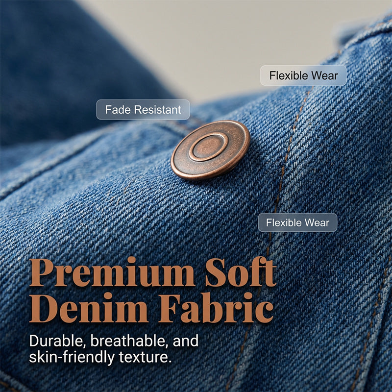 👖 LIMITED-TIME 50% OFF! ✨ Women's Cropped Denim Jacket – Puff Sleeve, 2 Colors, S-3XL 🌾