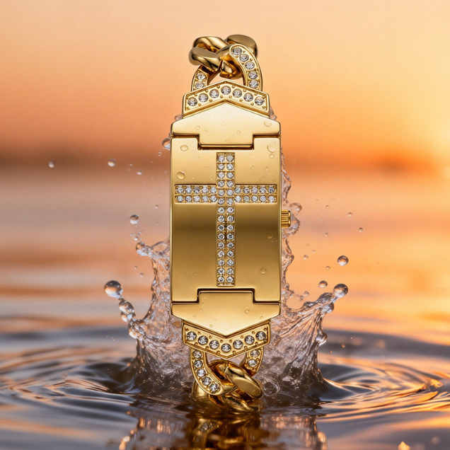 🥳2026 HOT SALE🥳💞50K+ SOLD!💎⌚ 50% OFF! Sparkling Crystal Cross Watch – Geometric rectangular dial, premium metal strap. Elegant & timeless. ✨🕊️