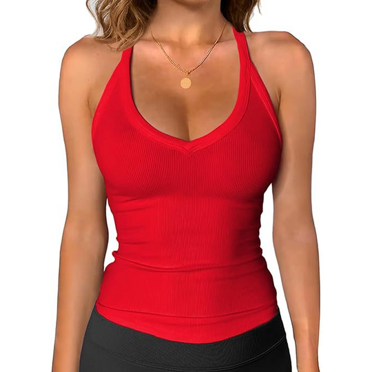 🎁2026 New Arrivals 30% OFF💥Women's Ribbed V-Neck Tank Top