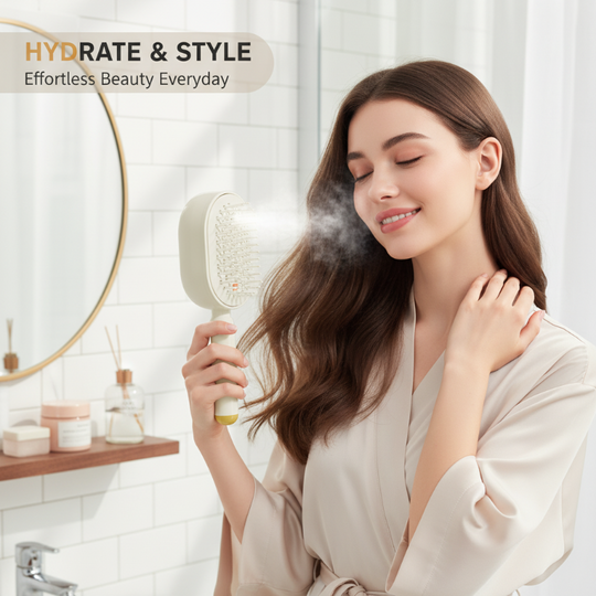 ⚡ 50% OFF NOW ! 💐 Electric Spray & Massage Hair Brush – Soothing Scalp Massage, Fine Mist Spraying & Smooth Hair Care Design ✨