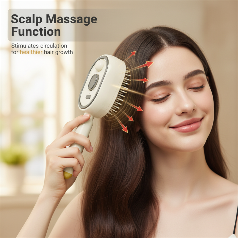 ⚡ 50% OFF NOW ! 💐 Electric Spray & Massage Hair Brush – Soothing Scalp Massage, Fine Mist Spraying & Smooth Hair Care Design ✨