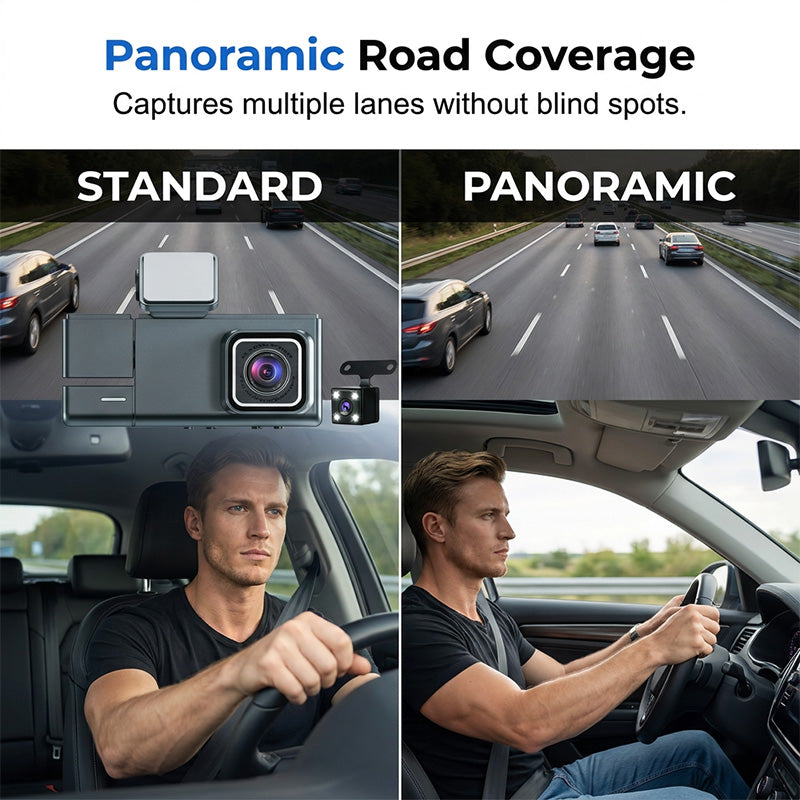 3-Channel 1080p Dash Cam with Wi-Fi