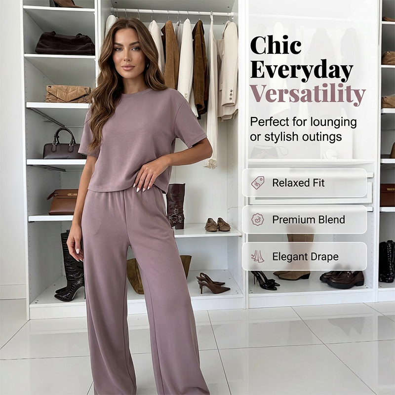 👗 50% OFF NOW! 🏆 Women's Top & Wide-Leg Pants Set – Flowy, versatile & perfect for summer, beach or casual chic – effortless style 🌸