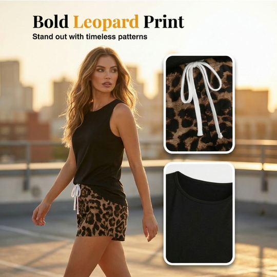 🎁2026 New Arrivals 50% OFF💥Women's Tank Top & Leopard Shorts Set – Casual, Bold, Stylish 🐆