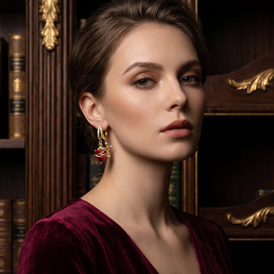 💍30% OFF! ✨ Red Heart & Cross Earrings – Vintage-Inspired, Dainty, Symbolic ✝️