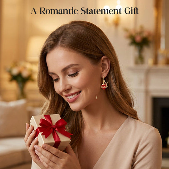 💍30% OFF! ✨ Red Heart & Cross Earrings – Vintage-Inspired, Dainty, Symbolic ✝️