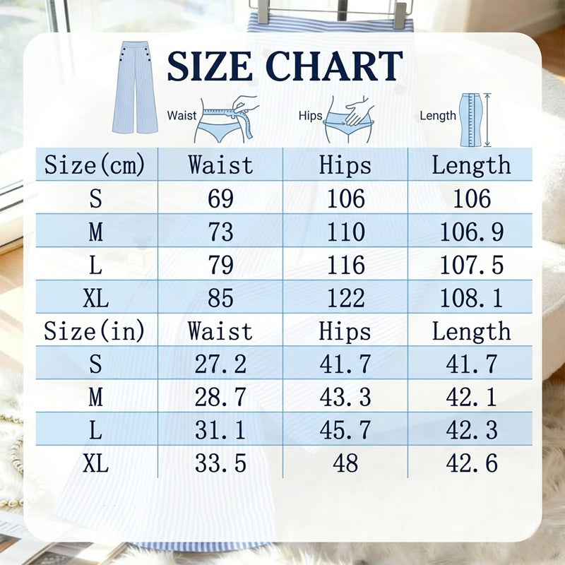 🎁2026 New Arrivals 50% OFF💥High-Waist Striped Wide-Leg Trousers