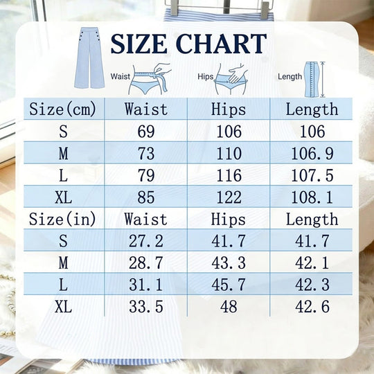 🎁2026 New Arrivals 50% OFF💥High-Waist Striped Wide-Leg Trousers