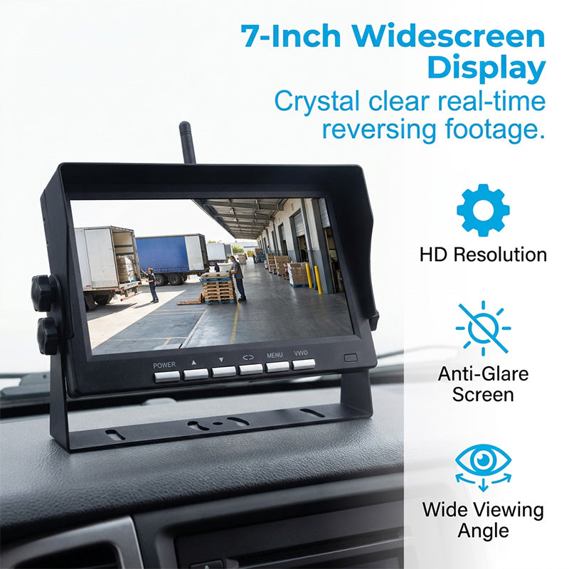 🥳50K+ SOLD!🚛📹 50% OFF! 7″ Wireless Backup Camera System – Stable 2.4G signal, 12V‑24V. Perfect for trucks & RVs. 🛡️✨