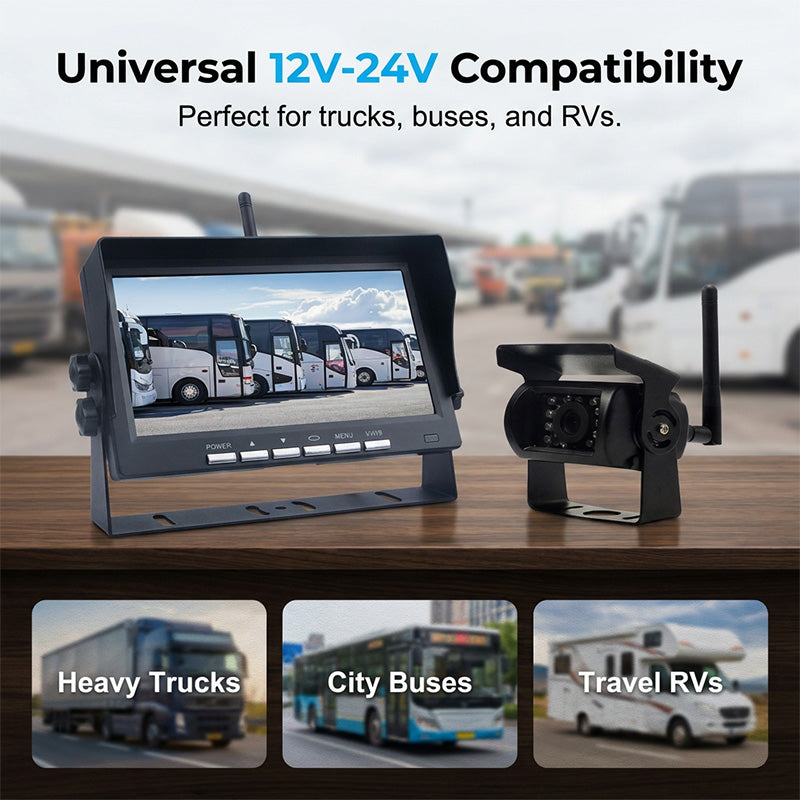 🥳50K+ SOLD!🚛📹 50% OFF! 7″ Wireless Backup Camera System – Stable 2.4G signal, 12V‑24V. Perfect for trucks & RVs. 🛡️✨