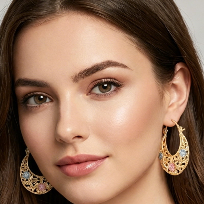 🔥2026 New Arrival ＆ Hot Sale ＆ 50％ Off🔥🌙💐 Gold-Plated Crescent Moon Enamel Flower Earrings – Affordable Luxury, Versatile  ✨✅