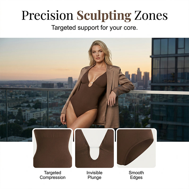 📢📢30% OFF !! ⏰Women's Deep V-Neck Waist Shaping Bodysuit