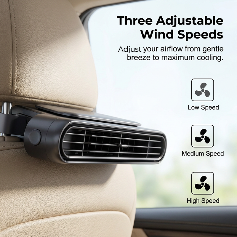 🔥LAST DAY SALE 49% OFF🏆BreezGo™ Car Seat Fan 🌬️ – 3-Speed Rechargeable Clip-On Fan with 3000mAh Battery 🔋 | USB-C Charging ⚡ for Cars 🚗, Golf Buggies 🛺 & Campervans 🏕️