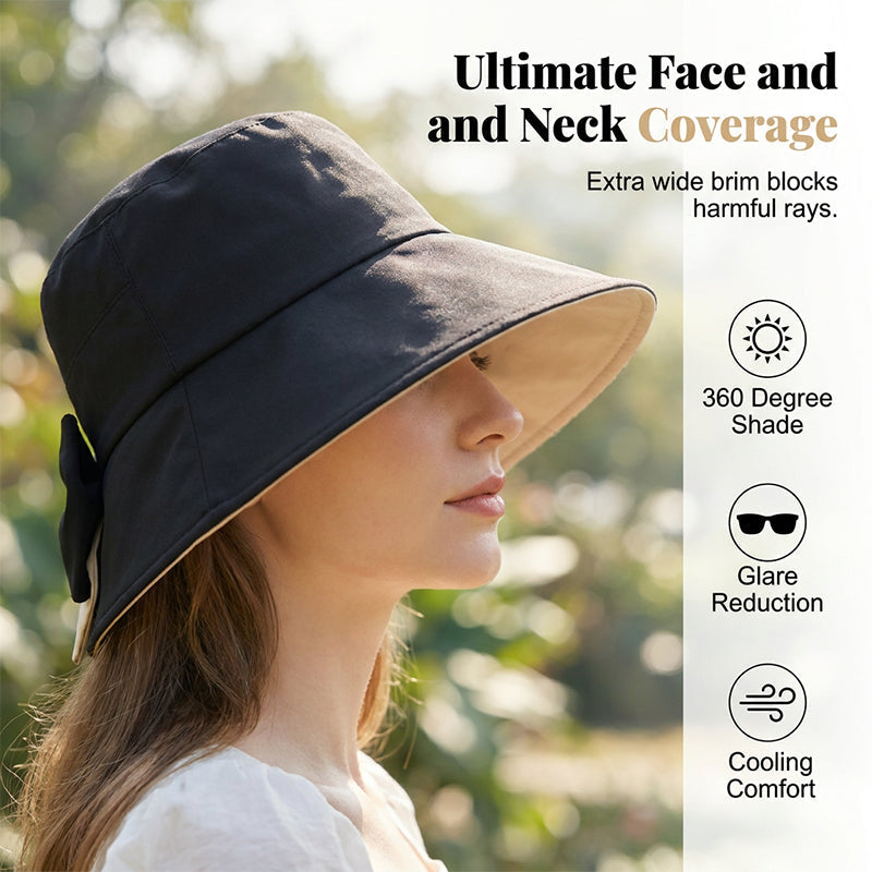 🥳SUMMER HOT SALE🥳💞50K+ SOLD!💥30% OFF! 🔥 Women's Bowknot Wide Brim Sun Hat ☀️ UV Protection Summer Beach Hat 🌴