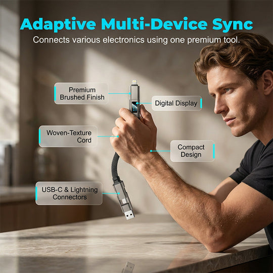 🔥HOT SALE 50% OFF🔥4-in-1 Digital Display Keychain Charging Cable
