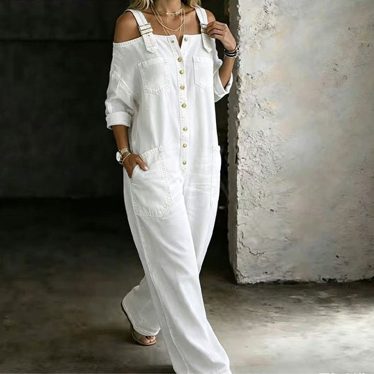 ⏳🔥LIMITED-TIME 50% OFF! 👗 Loose Fit Wide-Leg Overall Jumpsuit with Pockets – Effortless Comfort & Style ✨