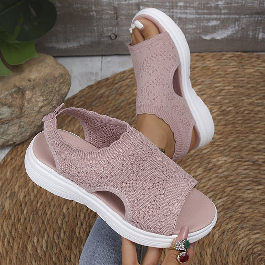 👡💐 Women's Breathable Knit Platform Sandals – Air-permeable knit upper, cushioned sole & lightweight comfy summer footwear ✨