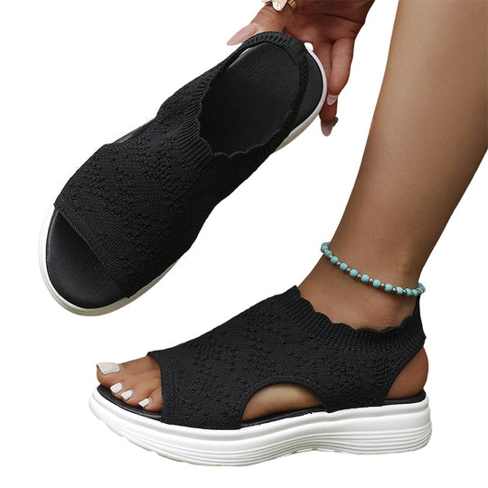 👡💐 Women's Breathable Knit Platform Sandals – Air-permeable knit upper, cushioned sole & lightweight comfy summer footwear ✨