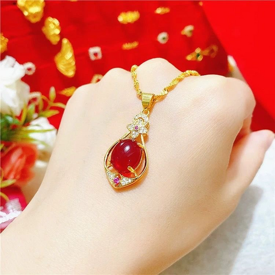 🌸 50% OFF NOW! 🌸Elegant Four-Leaf Clover Teardrop Necklace
