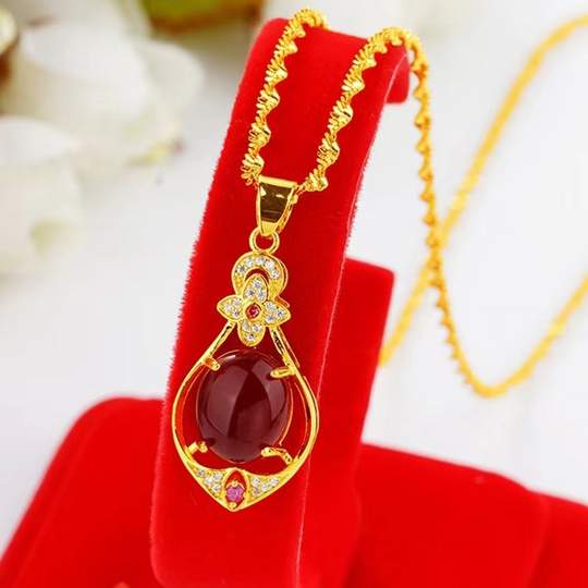 🌸 50% OFF NOW! 🌸Elegant Four-Leaf Clover Teardrop Necklace