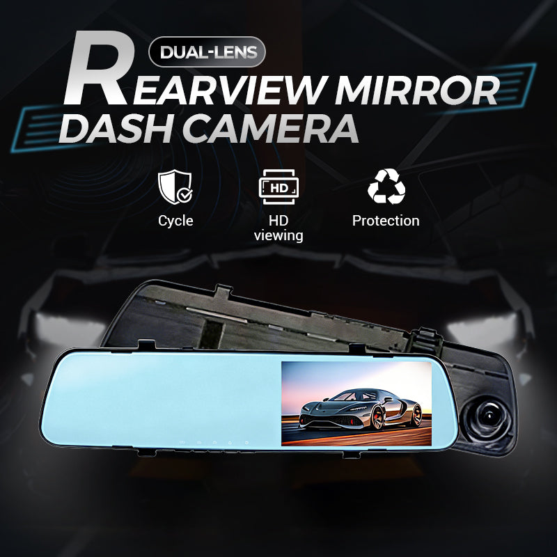 Dual-Lens Rearview Mirror Dash Camera