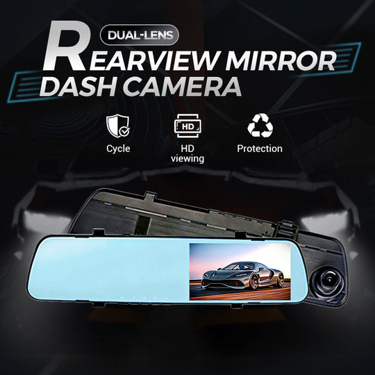 Dual-Lens Rearview Mirror Dash Camera