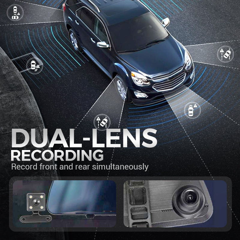 Dual-Lens Rearview Mirror Dash Camera