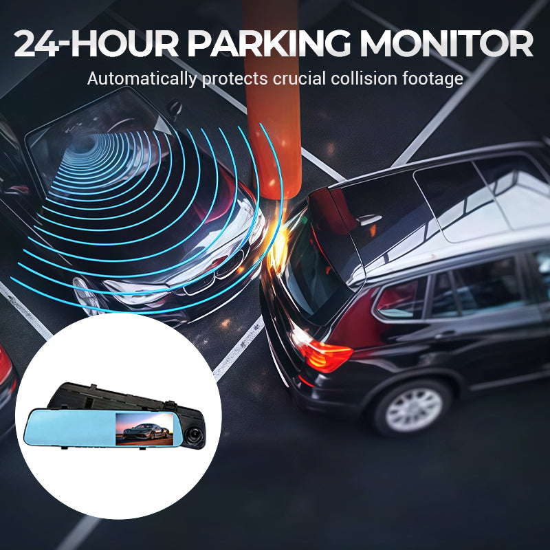 Dual-Lens Rearview Mirror Dash Camera