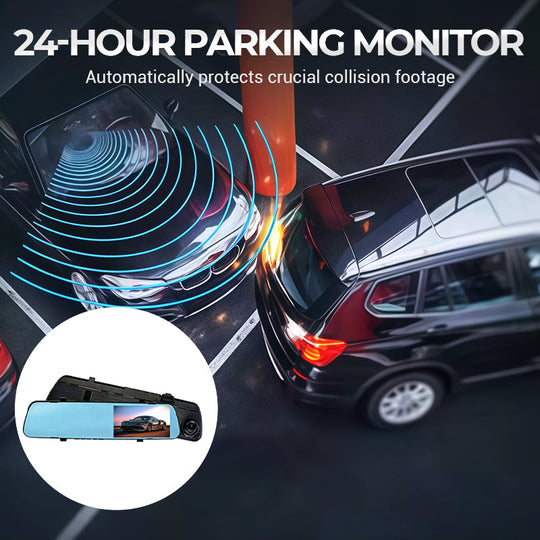 Dual-Lens Rearview Mirror Dash Camera