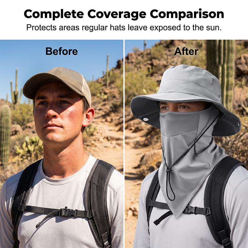 📢📢50% OFF !! ⏰Breathable Fisherman Hat with Detachable Face Mask