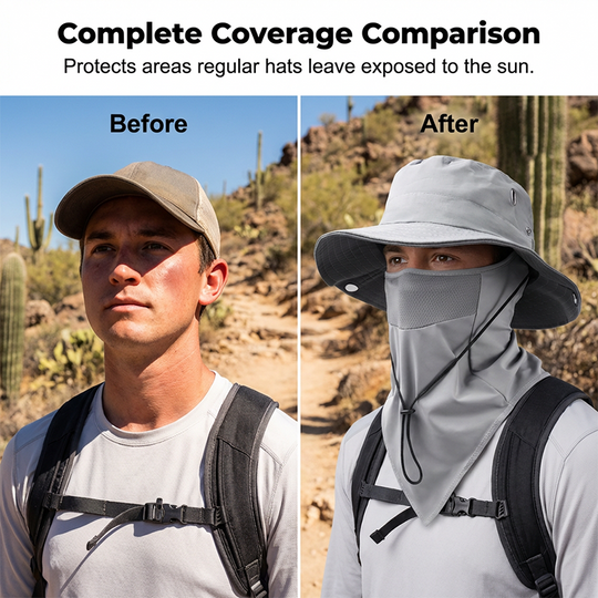 📢📢50% OFF !! ⏰Breathable Fisherman Hat with Detachable Face Mask