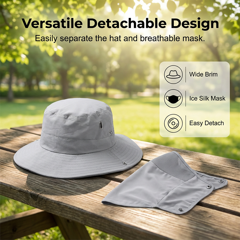 📢📢50% OFF !! ⏰Breathable Fisherman Hat with Detachable Face Mask