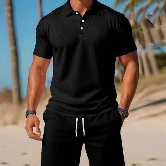 Men's Summer 2-Piece Polo & Shorts Set