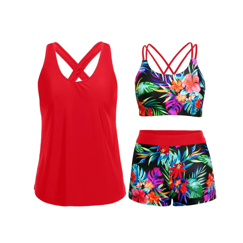 🏖️LAST DAY SALE 50% OFF🎁🔥Modest Swim Set🩱Full-Coverage Tankini + Boyshorts with Pockets | Sun-Safe UPF 50+ ☀️🛡️ | Perfect for Beach Days 🌊