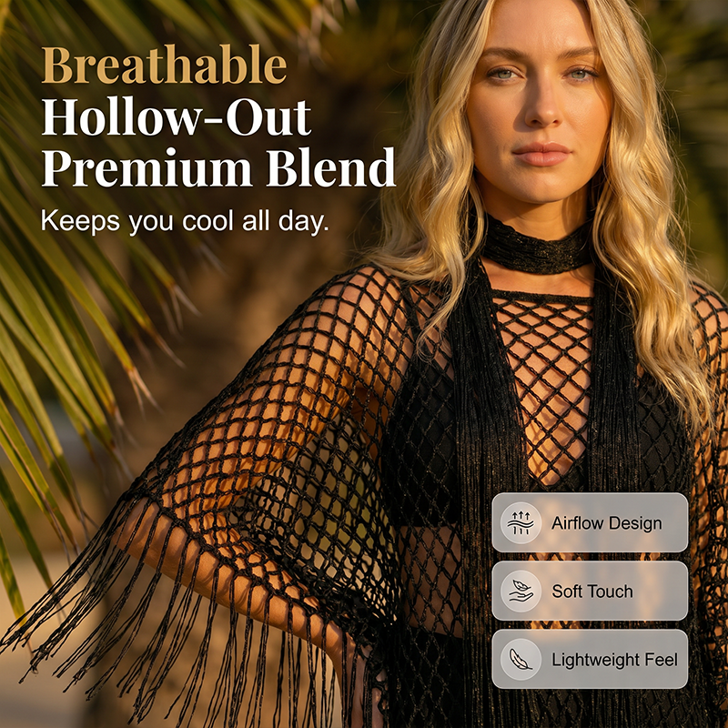 🏆 Last Day 30% OFF💐Summer Metallic Crochet Cover-Up – Lightweight, Flowy & Effortlessly Stylish summer outfit