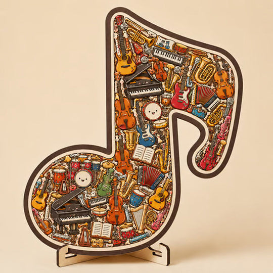 🎶 Last Day Special Price £9.99 ! 🔥Buy more save more🎁Wooden Musical Note Jigsaw Puzzle🧩